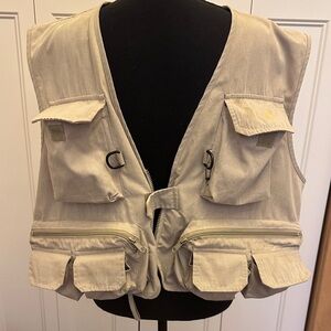 Fly fishing Beige Utility Vest pockets large